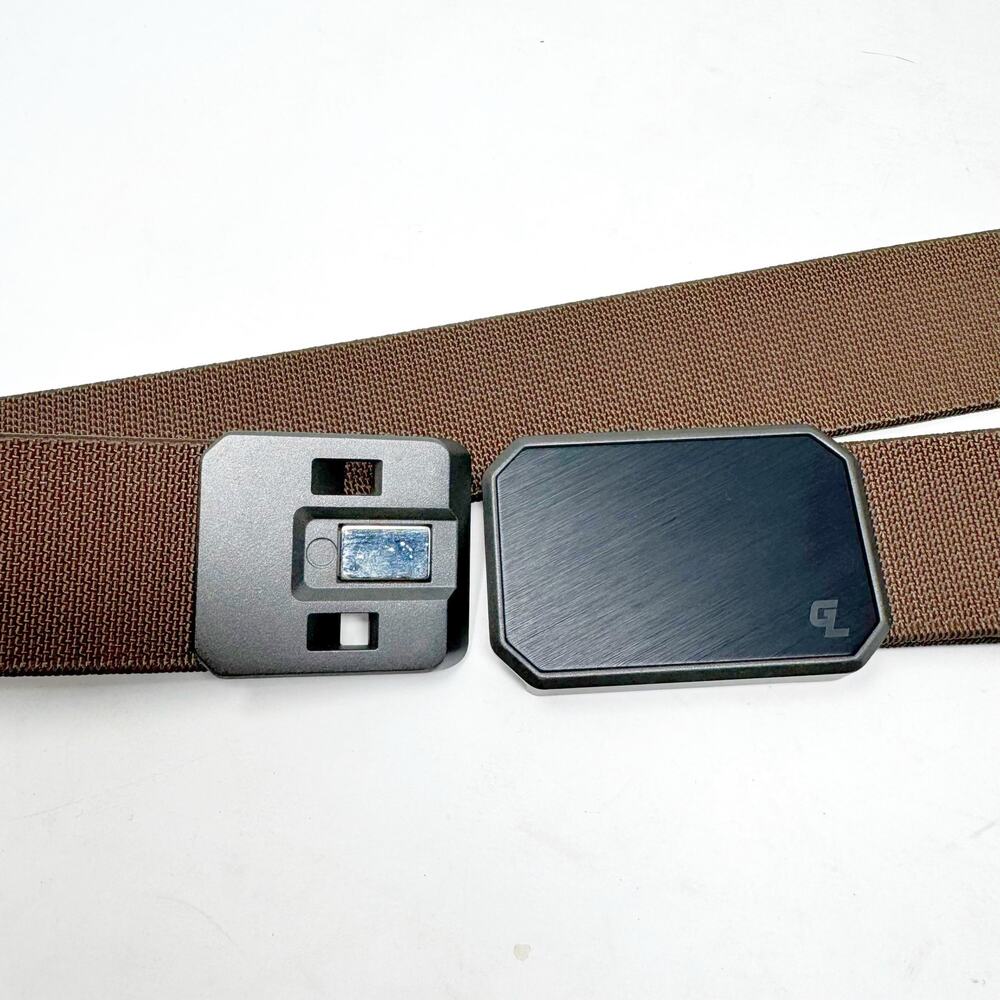 Groove Life Belt Brown Gunmetal Magnetic Stretch Tactical Size Medium